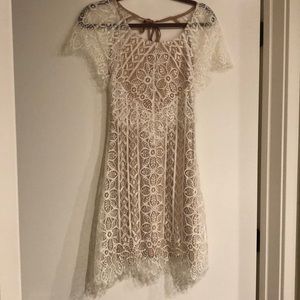 White lace mini dress